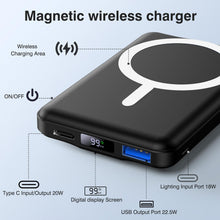 Carica l'immagine nel visualizzatore di Gallery, AOGUERBE PowerBank per MagSafe, 10000mAh Power Bank Magnetico per iPhone