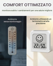 Carica l'immagine nel visualizzatore di Gallery, Termometro Digitale, Termometro Bianco 1 Pz, Alta Precisione LCD Grande, Monitoraggio Clima Stabile Ideale per Camera e 