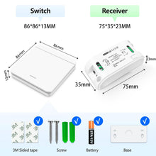 Carica l'immagine nel visualizzatore di Gallery, Interruttore Luce Senza Fili, Rimovibile Interruttore Wireless Con Trasmettitore Radio 100M 2300W Portata Telecomando Pe