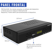 Carica l&#39;immagine nel visualizzatore di Gallery, Decoder Digitale Terrestre 2025, Decoder DVB-T2 H.265 HEVC Main 10Bit, Ricevitore Digitale Terrestre USB PVR Lettore Multimediale, Full HD 1080p, HDMI, SCART