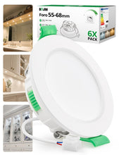 Carica l'immagine nel visualizzatore di Gallery, Bojim Faretti LED da Incasso per Cartongesso Soffitto Dimmerabili Foro 55mm - 68mm, 4W IP44 Luce Calda Naturale Fredda p