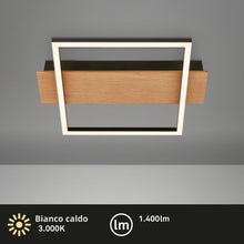 Carica l'immagine nel visualizzatore di Gallery, BRILONER - Lampada da soffitto a LED con decoro in legno, luce bianca calda, 14W, 1400 lm, plafoniera, lampada, lampada 