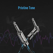 Carica l&#39;immagine nel visualizzatore di Gallery, SONICAKE Cavo Chitarra Elettrica 6M Cavo Jack 6.35mm Cavo Noiseless da diritto ad angolo destra per Chitarra Elettrica Basso Amp Tastiera Nero e Blu