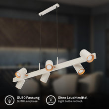 Carica l'immagine nel visualizzatore di Gallery, BRILONER - Lampadario a sospensione con spot, orientabile, attacco 4x GU10, lampadario soggiorno, lampadario cucina, lam