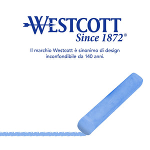 Westcott gesso 12 pezzi colorati | confezione da 12 gessetti per lavagna da 1,2 cm ⌀ in colori vivaci | poco polverosi e facili da pulire | bastoncini lunghi 8,5 cm | E-744983 00