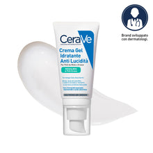 Carica l'immagine nel visualizzatore di Gallery, CeraVe Crema Gel Idratante Anti Lucidità, Per Pelli Grasse, Miste e a Tendenza Acneica, Effetto Matte, Pelle Idratata, Tecnologia Sebo-Assorbente, Con Acido Ialuronico, Ceramidi e Niacinamide, 52 ml