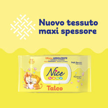 Carica l'immagine nel visualizzatore di Gallery, Nice Baby Talco Salviette per Cambio Pannolino, con Camomilla e Glicerina ad Effetto Addolcente sulla Pelle, Dermatologicamente Testate, Confezione da 72 Salviette,L'imballaggio può variare
