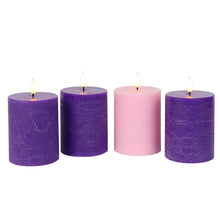 Carica l'immagine nel visualizzatore di Gallery, Fanna 4 Candele Led con Telecomando e Batteria per Avvento, Candele con Timer per Natale Decorazione Uso Interno - H 10c
