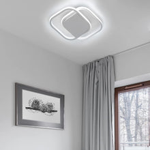 Carica l'immagine nel visualizzatore di Gallery, Lampadario LED Soffitto, 24W 2520LM Plafoniera Moderna Quadrata Bianca in Acrilico, per Soggiorno, Cucina, Bagno, Luce b