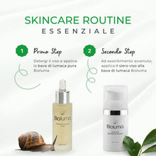 Carica l'immagine nel visualizzatore di Gallery, Bioluma Bava di Lumaca Siero Viso 30ml Idratante Nutriente Antiage con Acido Ialuronico Arginina Olio Argan Maca Pelle Grassa Secca Mista Coadiuvante Antirughe Rivitalizzante Viso Collo Made in Italy