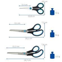 Carica l'immagine nel visualizzatore di Gallery, Westcott Easy Grip Scissors 3 pezzi Nero | Set di 3 forbici universali con impugnatura confortevole | Lama in acciaio inox extra affilata e resistente | Forbici per casa e ufficio | N-90027 00