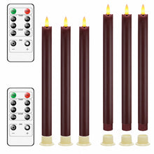 Carica l'immagine nel visualizzatore di Gallery, Candele LED 3D Tremolanti, 6 Pezzi in Vera Cera Senza Fiamma, Rosso