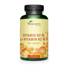 Carica l'immagine nel visualizzatore di Gallery, Vegavero Vitamina D3 + K2 MK7 Vegan, Vitamine di Marca dall'Europa, K2 >99% all-trans MK-7 K2VITAL, Alta Biodisponibilit