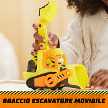 Carica l'immagine nel visualizzatore di Gallery, Rubble &amp; Crew, Veicolo da lavoro di Rubble, Bulldozer giocattolo con parti mobili e personaggio da collezione, giocattoli per bambini dai 3 anni in su