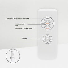 Carica l'immagine nel visualizzatore di Gallery, Telecomando Universale per Ventilatore da Soffitto – 3 Velocità, Controllo Luce, Timer – 220V