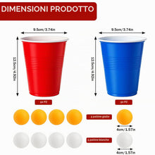 Carica l'immagine nel visualizzatore di Gallery, 100 Pezzi Bicchiere Plastica Rossi Blu e 10 Palline Ping Pong