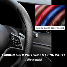 Carica l'immagine nel visualizzatore di Gallery, Fibra di Carbonio Coprivolante Auto,Sicuro e Antiscivolo Accessori Auto per Uomini e Donne,Universale 38cm Copri Volante