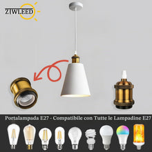 Carica l'immagine nel visualizzatore di Gallery, Lampada a Sospensione Moderna Bianco,Portalampada E27 Con Cavo