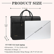 Carica l'immagine nel visualizzatore di Gallery, MOSISO Borsa Porta PC Donna,15-15,6 Pollici Laptop in Pelle PU Borsa a Tracolla Convertibile,16 Pollici Borse Messenger Casual Lavoro Viaggio Computer Custodia con Nodo a Fiocco,Nero