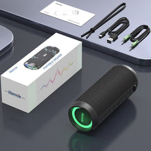 Carica l&#39;immagine nel visualizzatore di Gallery, RIENOK Cassa Bluetooth Portatile Potente 30W IPX7 Impermeabile Altoparlante Bluetooth, Bassi Potenti, Luce LED, AUX &amp; Micro SD