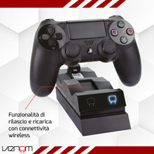 Carica l'immagine nel visualizzatore di Gallery, Venom Dock di ricarica doppio USB per controller PS4, indicatore LED, Nero