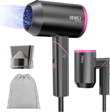 Carica l'immagine nel visualizzatore di Gallery, Mini Phon Capelli da Viaggio Potente - asciugacapelli ionico, Maneggevole e Compatto, 1800W, Manico Pieghevole, 3 Temperature, Fono Capelli Ionico portatile