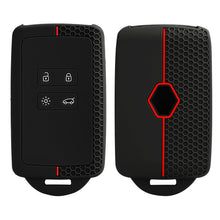 Carica l'immagine nel visualizzatore di Gallery, 2 custodie per chiavi dell'auto, per Renault, Duster, in silicone - Silicone Chiave Clio - 4 Tasti (Nero e rosso-2 pezzi