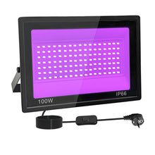 Carica l'immagine nel visualizzatore di Gallery, 100W Faretto UV LED, IP66 Impermeabile Luce Nera UV, 395-400nm LED Luce Nera, Lampada uv Con Interruttore per Halloween,