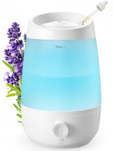 Carica l'immagine nel visualizzatore di Gallery, AROEVE Umidificatore Ambiente, 2,5L Umidificatore, 250 ml/h, 25H Diffusore di Oli Essenziali, Spegnimento Automatico, 25 dB Silenzioso per Neonati e Piante, Bianco