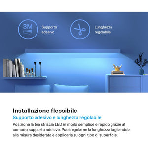 TP-Link Tapo L900-5 Striscia LED Smart Wi-Fi 5m, Controllo Vocale Compatibile con Alexa e Google Assistant, Sync-to-Music, Luci LED per Casa, Bar, Festa, Accorciabile e Controllo dall'APP
