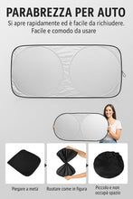 Carica l'immagine nel visualizzatore di Gallery, Terryshop74® Parasole per Parabrezza Auto Pieghevole e Richiudibile, Protezione Solare Interna, Fissaggio con Alette Par