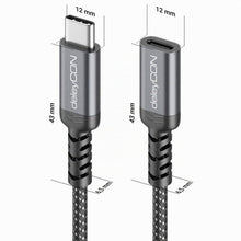 Carica l'immagine nel visualizzatore di Gallery, deleyCON 0,5m Prolunga USB-C 100W Corta per Ricarica Rapida - Cavo PD 3.0 di Ricarica e Dati per iPhone 17 16 Pro Max Ai