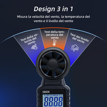 Carica l'immagine nel visualizzatore di Gallery, Mcbazel Anemometro Portatile 3 in 1, Velocita e Temperatura del Vento