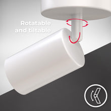 Carica l'immagine nel visualizzatore di Gallery, B.K.Licht Faretto da parete o soffitto orientabile, attacco per lampadina GU10 non inclusa, plafoniera in metallo bianco