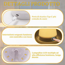 Carica l'immagine nel visualizzatore di Gallery, 2 Pezzi Lampada da Tavolo Regolabile in Altezza, Lampada da Tavolo Senza Fili, Tavolo a LED con Batteria USB, dimmerabil