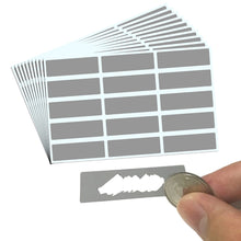 Carica l&#39;immagine nel visualizzatore di Gallery, 150 pezzi, Gratta e Vinci Personalizzato Adesivi, Scratch Sticker - 48 x 15mm, Grigio Rettangolo