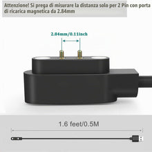 Carica l'immagine nel visualizzatore di Gallery, 50CM Caricatore Smartwatch Universale, 2 Pin 2,84mm Caricabatterie Smartwatch, Caricatore Magnetico, Cavo ricarica smart