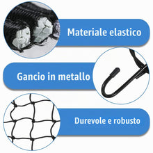 Carica l'immagine nel visualizzatore di Gallery, GXGM Rete Elastica Moto, Corde Elastiche con Gancio, Rete Elastica, Corde Elastiche con Ganci,40 X 40cm (Nero), 1 pezzo