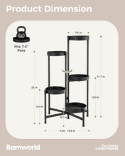 Carica l'immagine nel visualizzatore di Gallery, Bamworld Porta piante da interno in metallo a 5 livelli, supporto stabile per piante da interno ed esterno, design moder