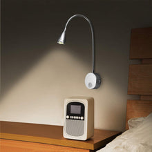 Carica l'immagine nel visualizzatore di Gallery, Lampada da lettura,LED luce da letto con montaggio a muro, luce notturna in alluminio,bianco-caldo,200LM/3000K/3W,angola
