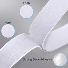 Carica l'immagine nel visualizzatore di Gallery, Vinabo Hook Loop Autoadesivo 5 m x 20 mm, Nastro a Strappo Adesivo Bianco