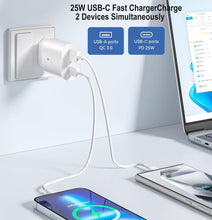 Carica l'immagine nel visualizzatore di Gallery, Caricabatteria USB C 25W, adaptatore di alimentatore per rapida per Lenovo ldea Tab Pro/ M11 Tablet, iPad Alr 11"/13" mi