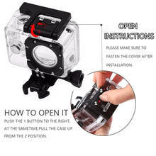 Carica l'immagine nel visualizzatore di Gallery, Custodia Protettiva Impermeabile compatibile con SJ4000 WiFi/AKASO EK7000/ Victure/GOOKAM/Jadfezy/Apexcam Action Camera Custodia Protettiva Impermeabile Subacquea