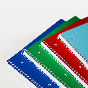 Favorit cf.5 Quaderni Spiralati A4, A Righe, Carta 80g/Mq, 1 rosso, 1 blu, 1 verde, 1 turchese + 1 colore a rotazione