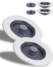 Carica l'immagine nel visualizzatore di Gallery, Hibbent 2 Sets Setaccio per lavello da cucina e tappo combo - Universale 3-in-1 Guscio in acciaio inossidabile con setac