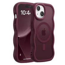 Carica l'immagine nel visualizzatore di Gallery, Custodia Magnetica per iPhone 13/14, Ondulata, Opaca, Bordeaux