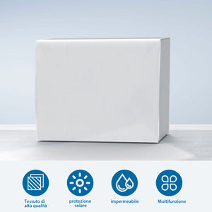 DirkFigge Copri Condizionatore da Esterno Universale Coperchio del Condizionatore Telo Esterno Anti-Neve Anti-Polvere Copri Climatizzatore Esterno Protettori Coperture (Argento, 100*41*80cm)