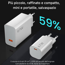 Carica l'immagine nel visualizzatore di Gallery, 67W Caricatore Rapido USB C per Redmi Note 15 14 13 12 11 Pro, GaN Tech Caricatore Turbo Applicare Xiaomi 15T 14T 13, 12