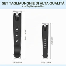 Carica l'immagine nel visualizzatore di Gallery, Set di 2 tagliaunghie per unghie spesse, tagliaunghie in acciaio inox, tagliaunghie e tagliaunghie con grande per uomo e