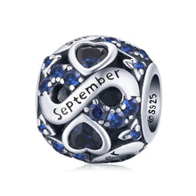 Carica l'immagine nel visualizzatore di Gallery, Charms Birthstone per il braccialetto Pandora in argento Sterling 925 Amore Cuore Charms Bead,regali di compleanno per le donne